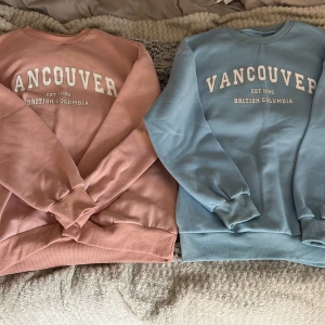 Två tjock tröjor en rosa och en blå  - Har inte använt mycket 1-2 gånger, dom är mjuka inuti och värmer bra. Storlek S på båda