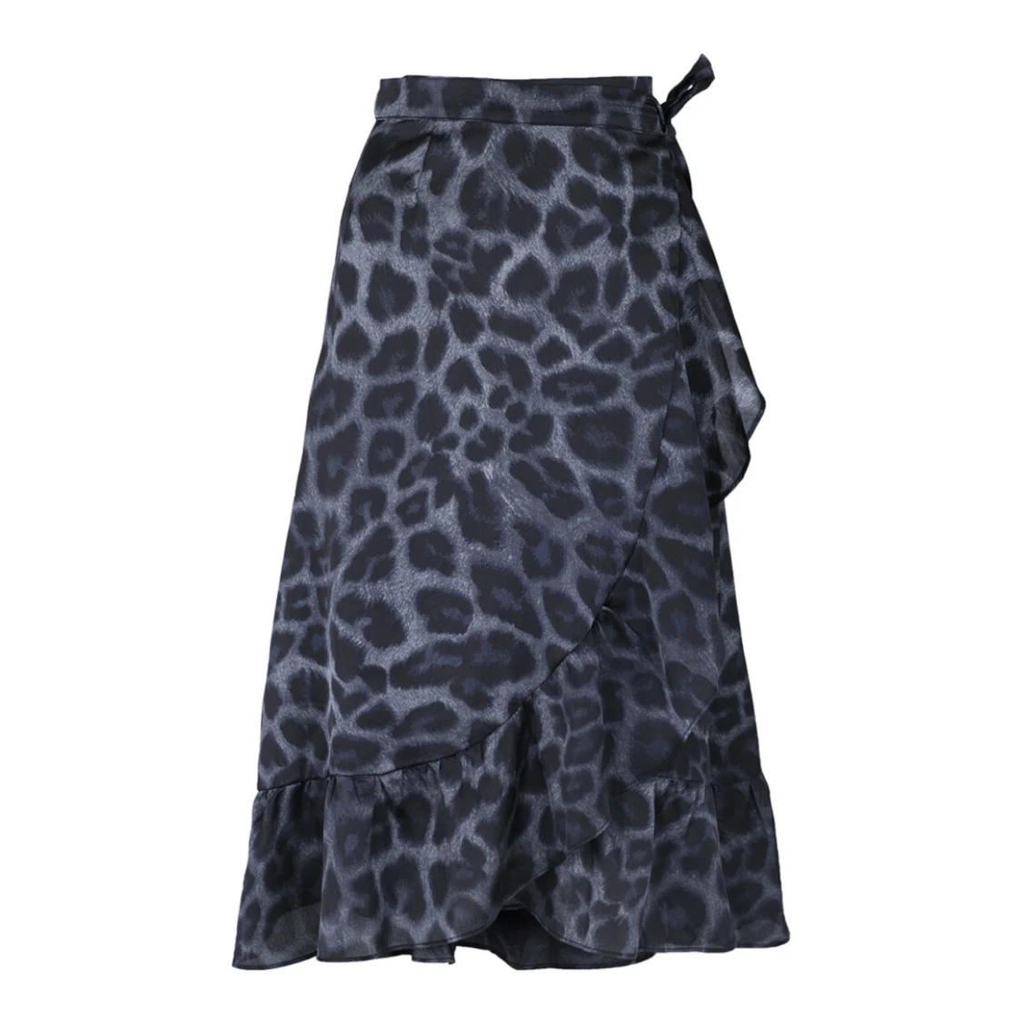 Svart leopardmönstrad omlottkjol från Neo Noir - 93