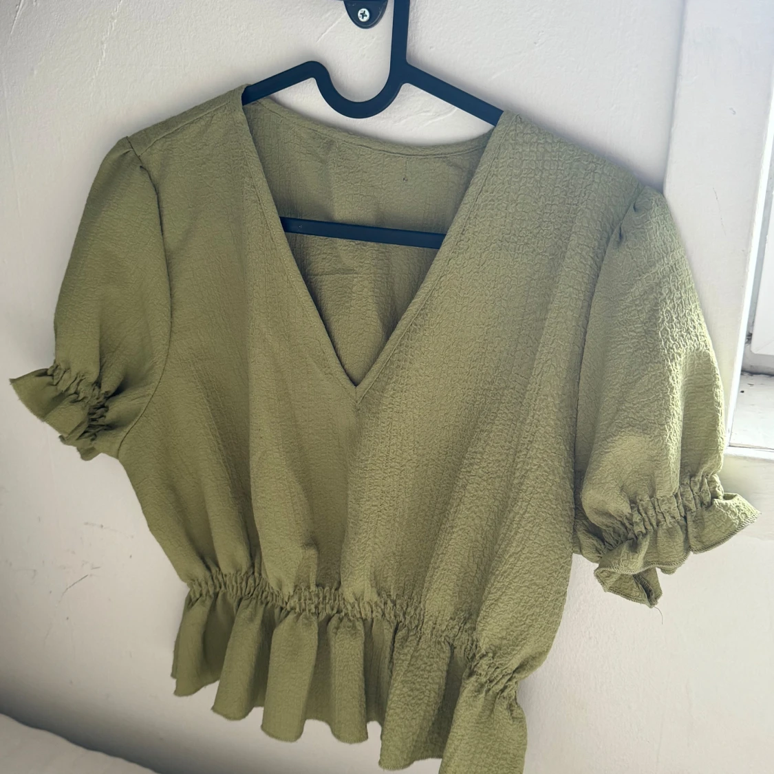 Grön blus kort ärm - 90