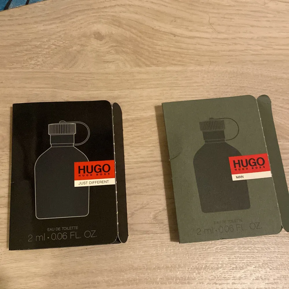 Två 2ml samples av Hugo Boss (Man och Just Different). Skriv om du vill köpa separat. Övrigt.