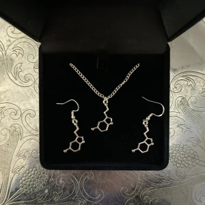 Seratonin smycke - 41 % av den svenska befolkningen lider av psykisk ohälsa. Symbolen föreställer molekyl uppbyggnaden av seratonin som är en signalsubstans som får oss att må bra och finns i antidepressiva läkemedel. Vi får aldrig sluta prata öppet om vår psykiska ohälsa! 