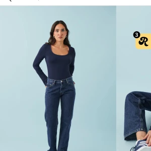 Low straight jeans från ginatricot  - Mörkblåa jeans från ginatricot i storlek 36, älskar dessa men får aldrig användning för dom. Använda 1 gång så i princip helt nya. Jag har satt ett skosnöre i midjan men de går att ta bort. Nypris 499, mitt pris 250 eftersom nya💞