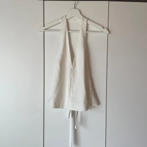 Zara linne - Superfint linne/festtopp från zara! Säljer samma i svart. Halterneck och öppen i ryggen.