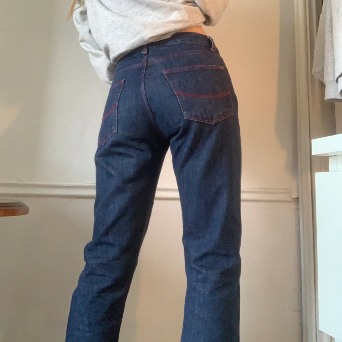 Raka mörkblå jeans  - 91