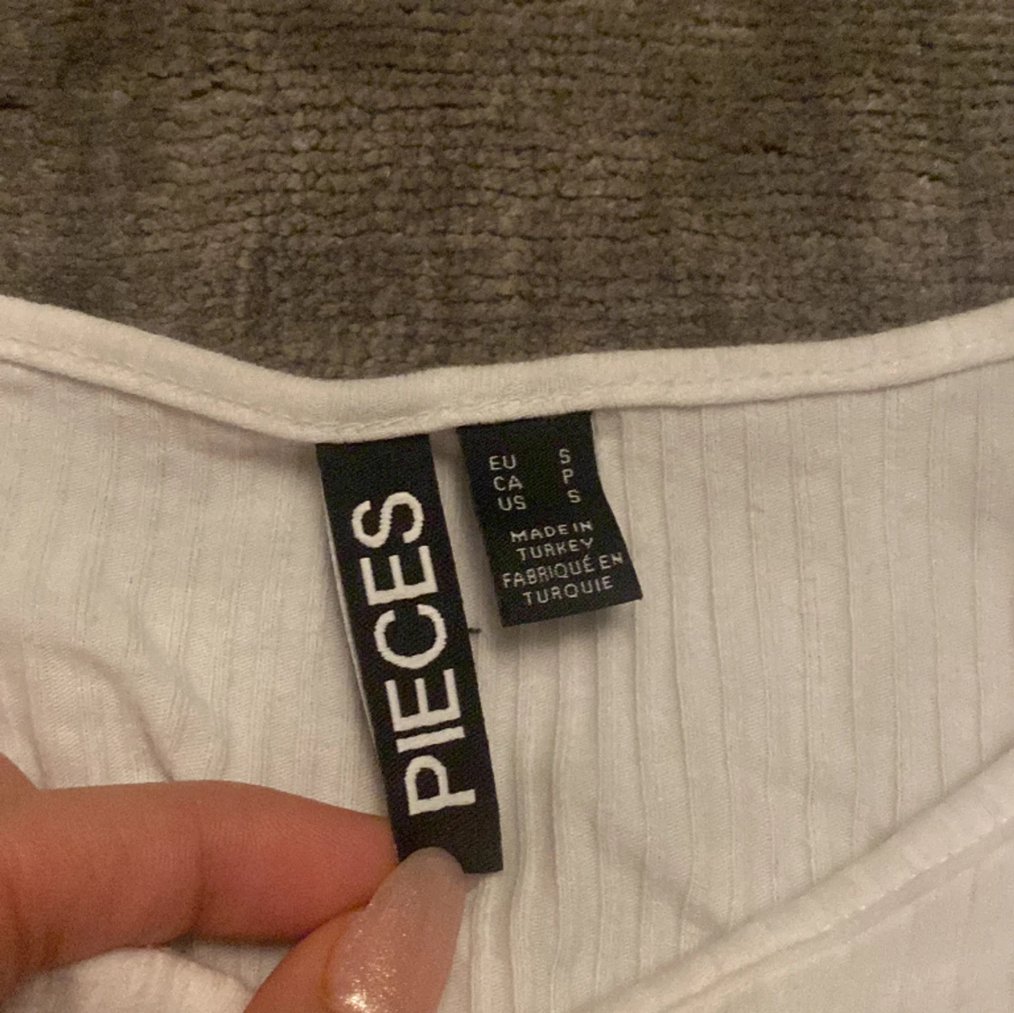 Vit långärmad tröja - 90