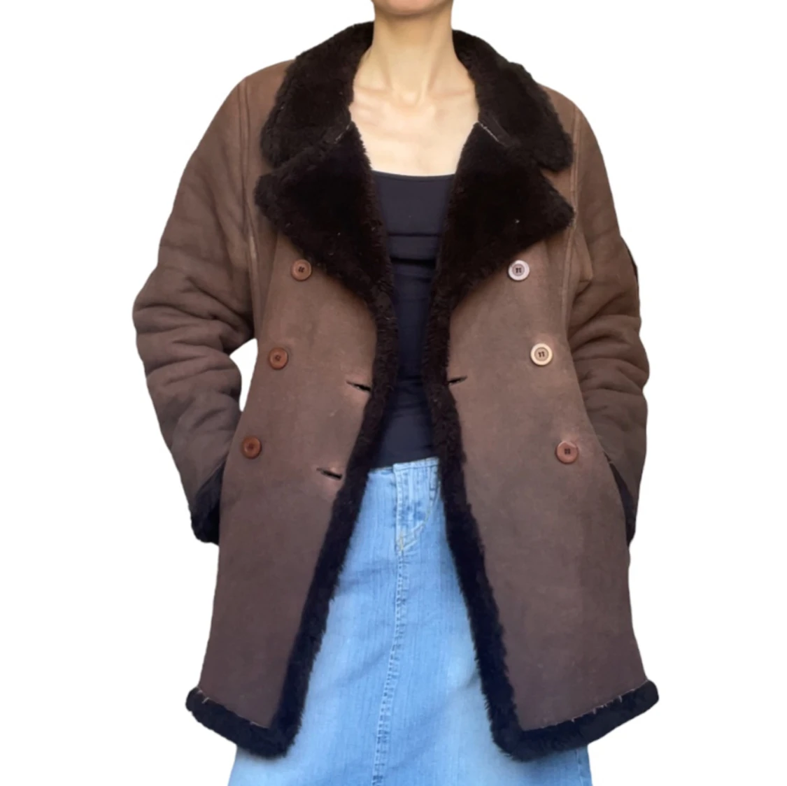 vintage mocka/pälsjacka