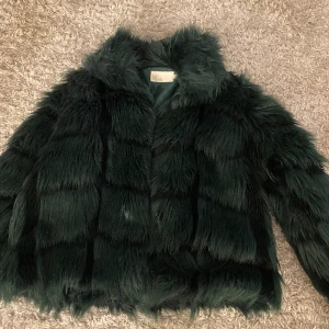 Päls jacka - Säljer denna mörk gröna päls jacka från NLY i storlek 36. Väldigt bra skick och inte mycket använd alls🤍 (Det är ingen fläck på jackan det är ljuset från mina lampor) 