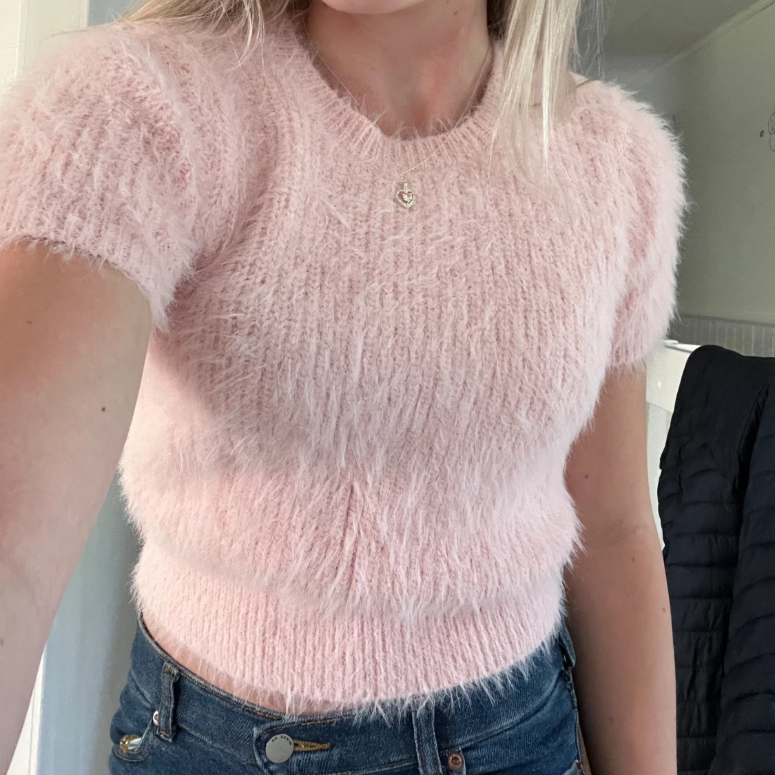 Rosa fluffig topp - 91