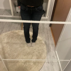 Lågmidjade jeans - Mörkblå lågmidjade jeans från pepe jeans. Bra skick säljer då de är lite för små på mig.
