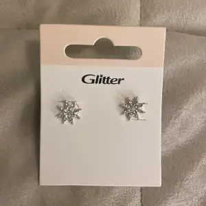 Silvriga oanvända örhängen från glitter