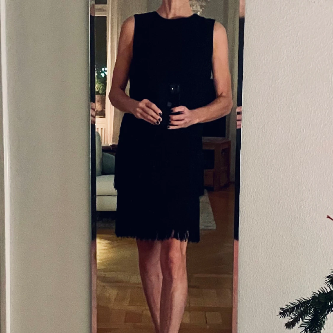 Svart festklänning, vintage, stlk 38, märke Martinette.