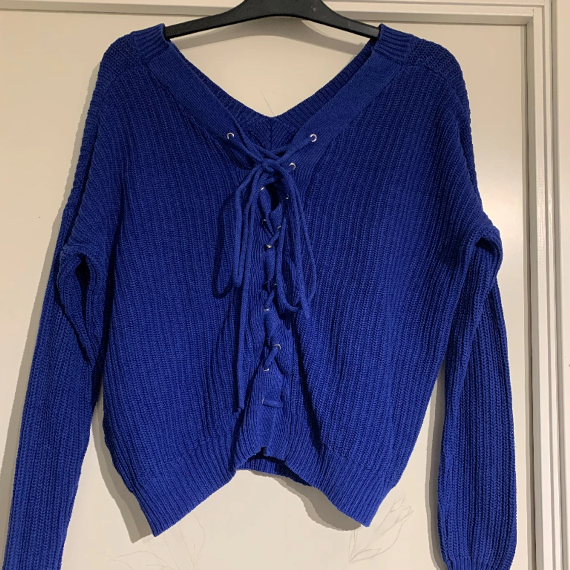 Stickad Mörkblå Tröja - 90