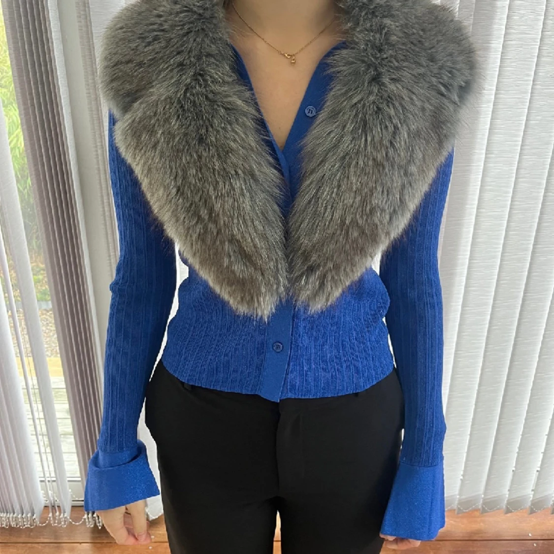 Sällsynt silver räv krage