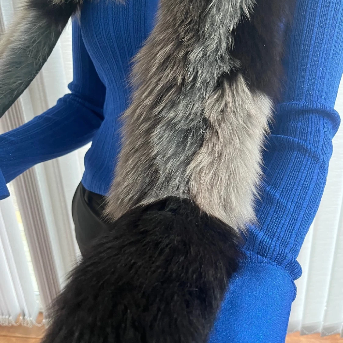 Sällsynt silver och blå räv ”sjal" - 91