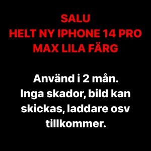 iPhone 14 PRO Max  - Använd med försiktighet, inga skador på mobilen.  Tillkommer skärmskydd samt skal om det önskas! 