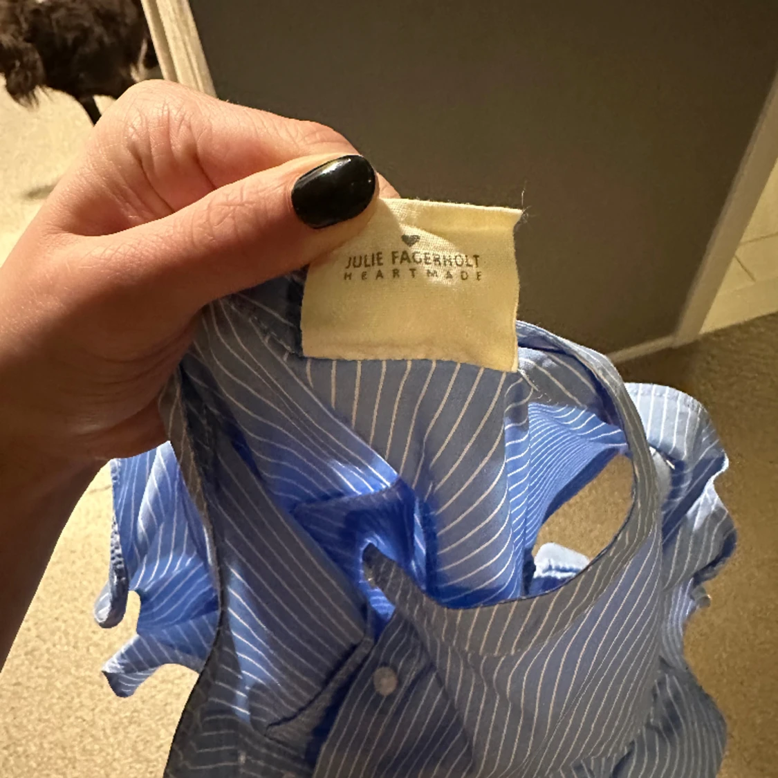 Cool blå randig blus från Heartmade 💙🤍 - 91