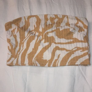 Tube top - Orange/beige med zebra mönster 