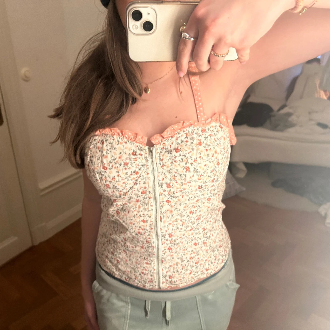 Blommig topp/korsett  - 90
