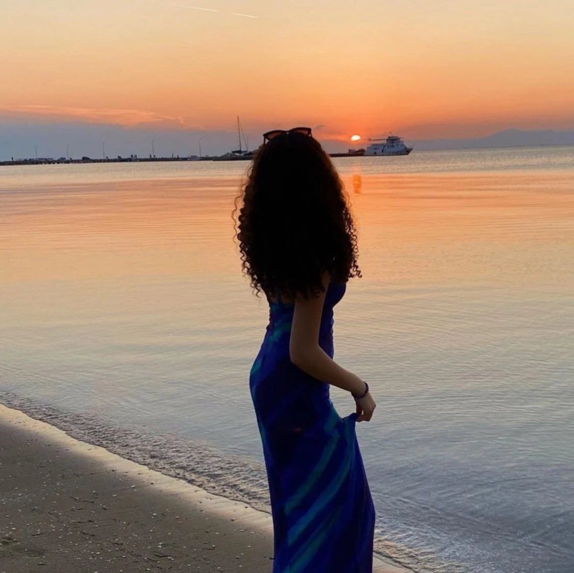 Blå maxi klänning (sommarklänning) - 90