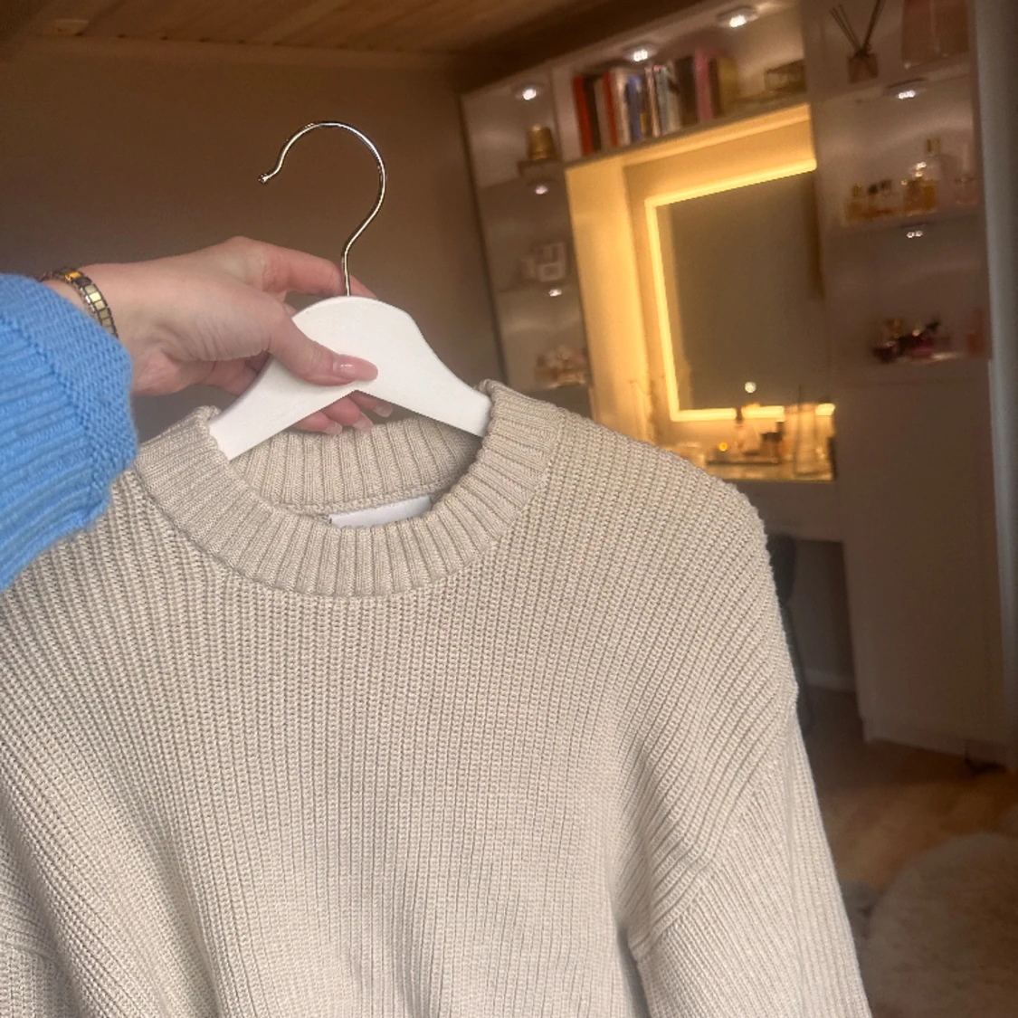 Cropped stickad tröja 