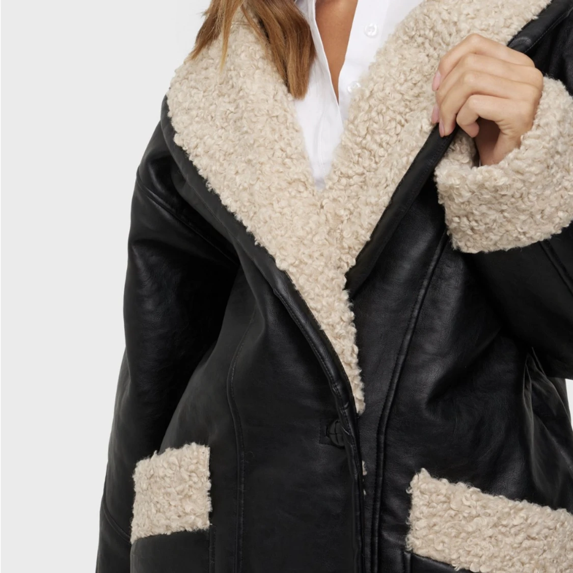 Varm furry skinjacka  - 90