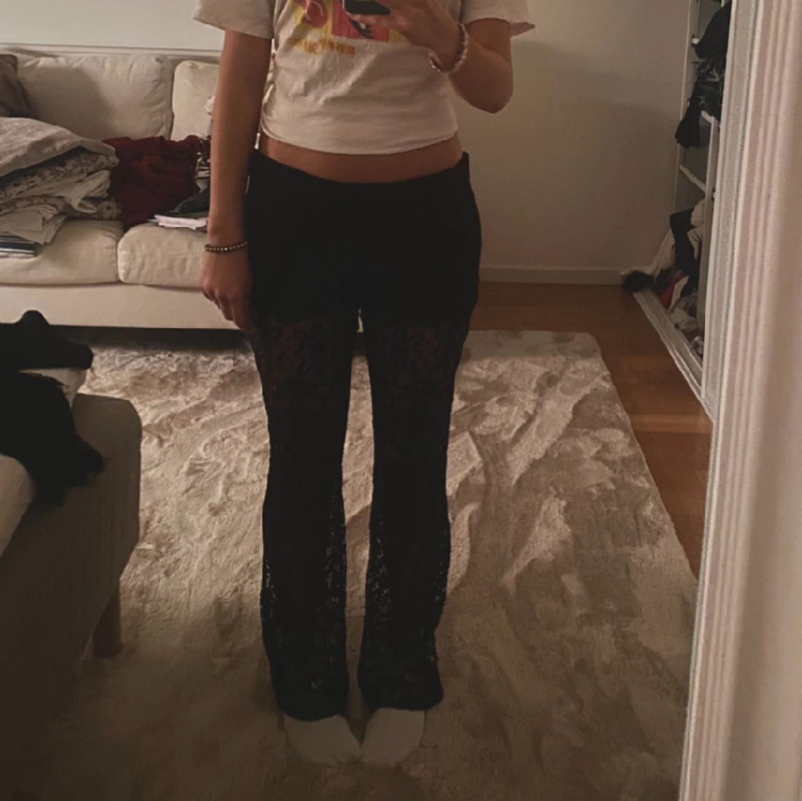 Lågmidjade spets byxor - 90