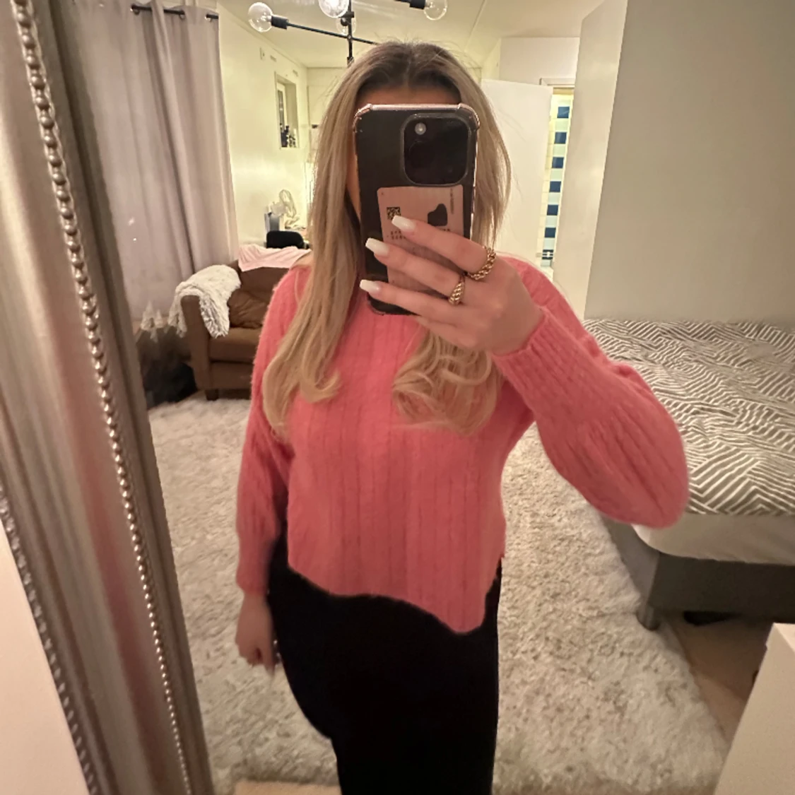 Ribbstickad tröja  - 90