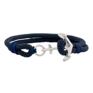 Armband Mörkblå - Säljer ett mörkblått armband med en ankare. Hör av er vid frågor 