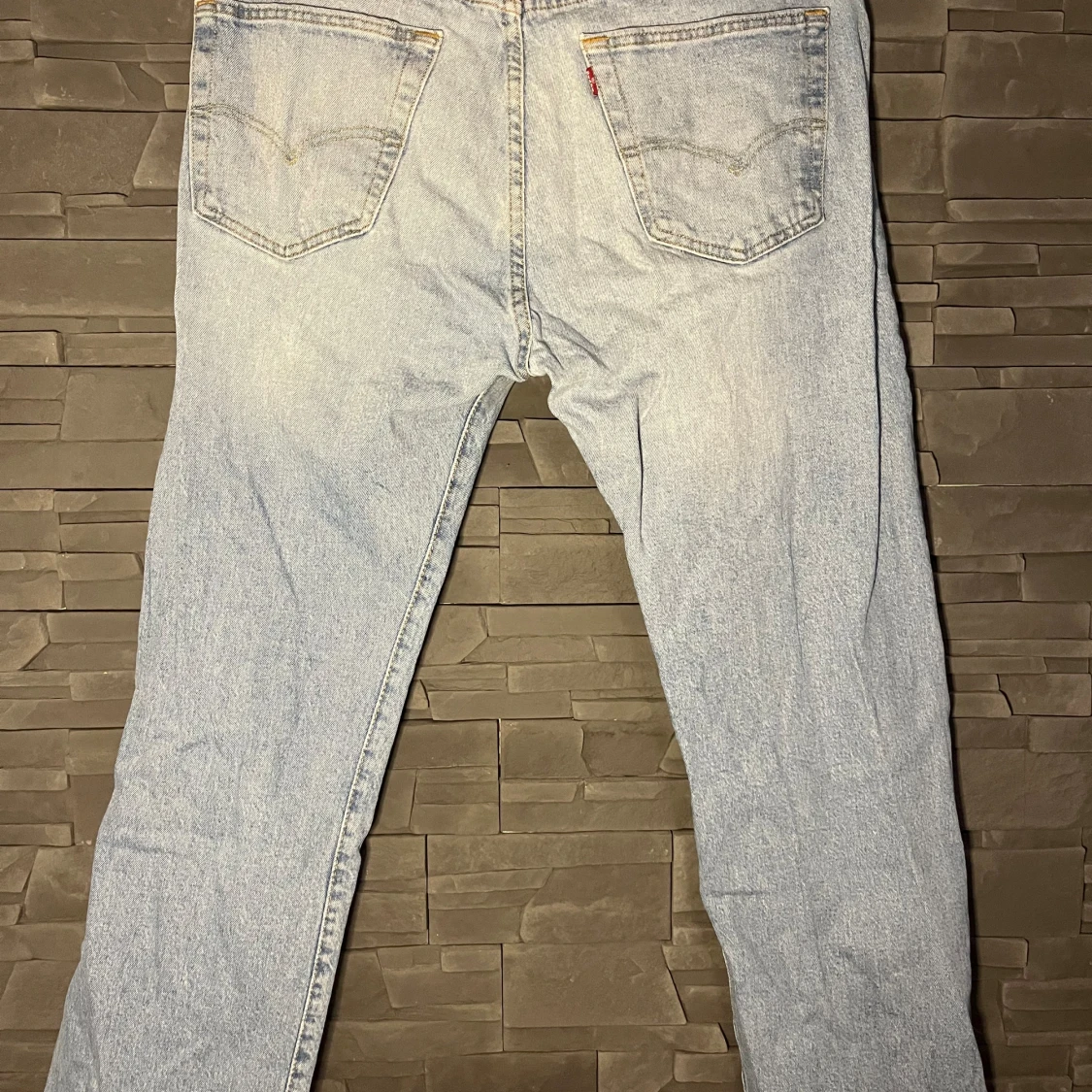 Ljusblå jeansbyxor - 90