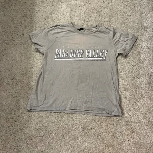 Fin grå tröja - Säljer denna fina tröjan från Gina. Den har tyvärr någon fläck som inte går bort (syns knappt) men i övrigt en blodigt skön och fin t-shirt. Skriv för fler bilder!