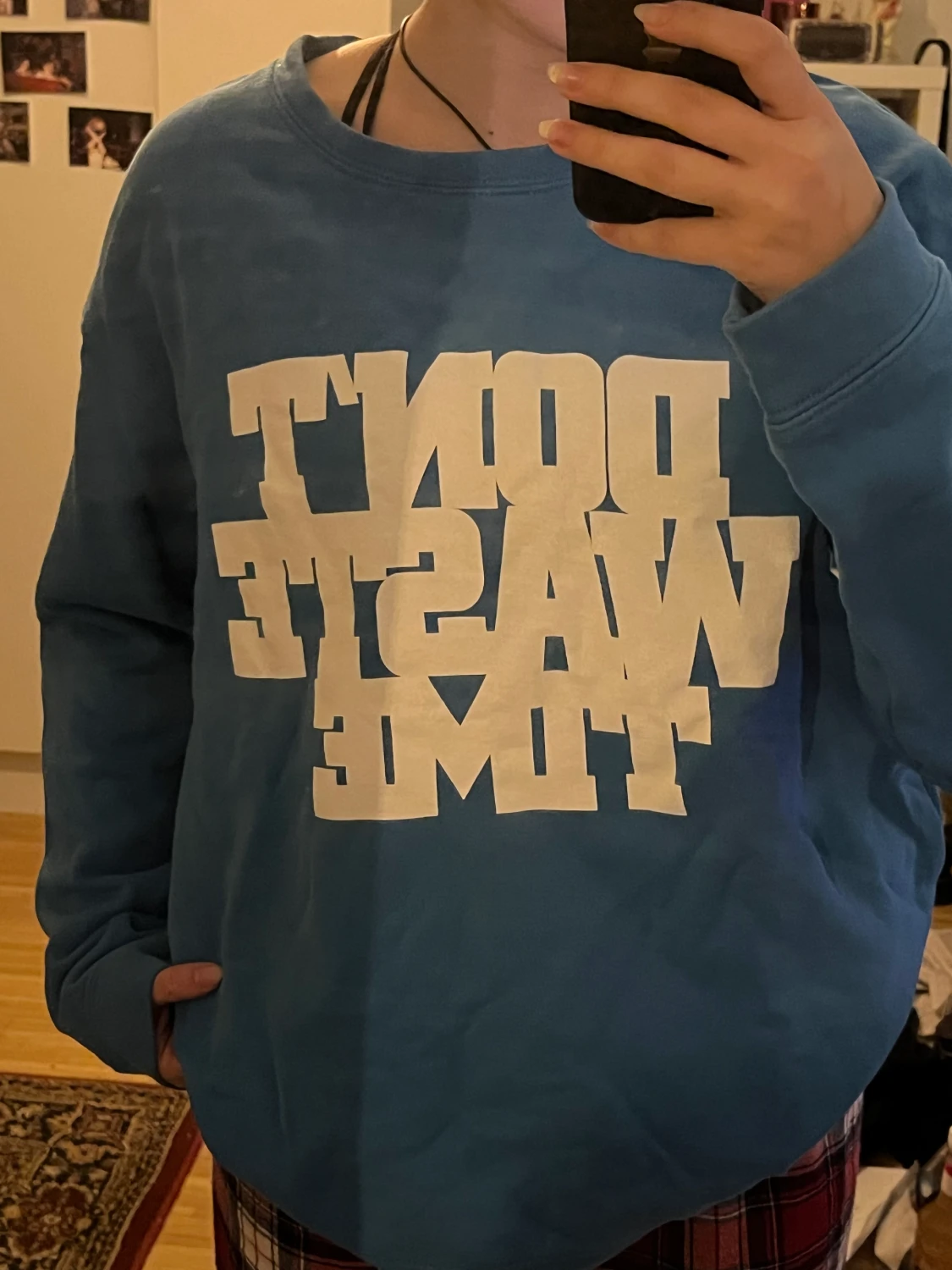 Blå oversized tjocktröja