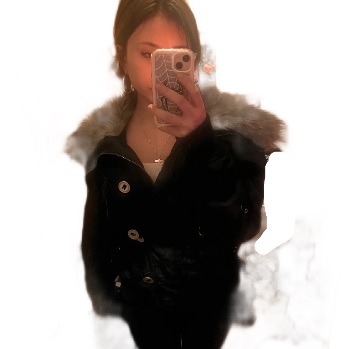 vinterjacka med faux fur - 90