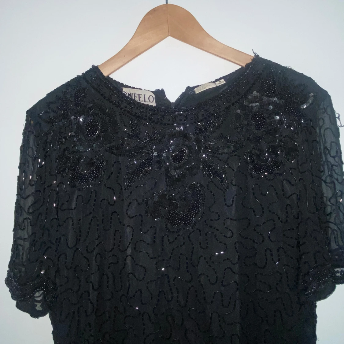 Vintage Svart Paljett Klänning   - 92