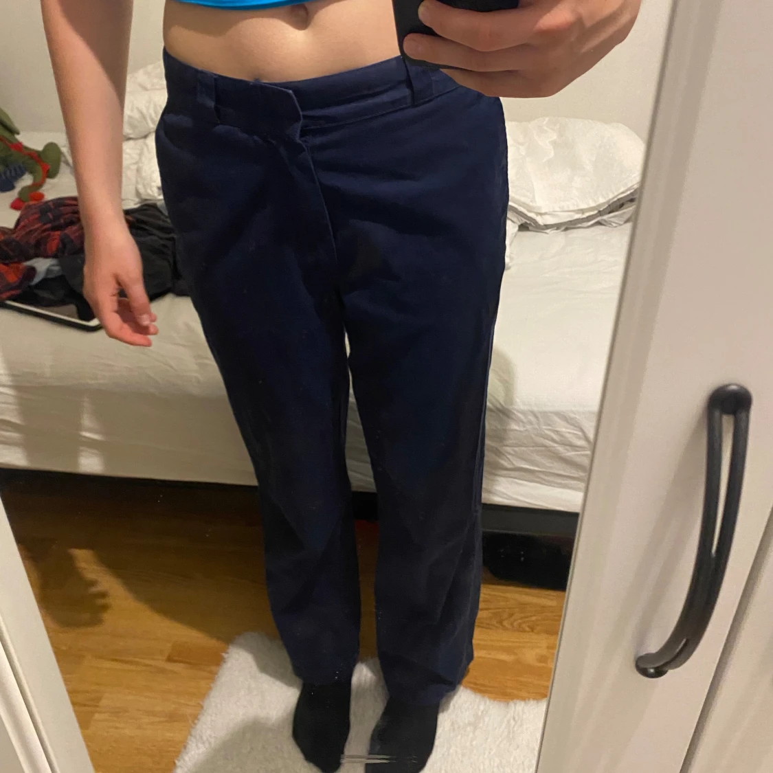 Blåa kostymbyxor! - 91