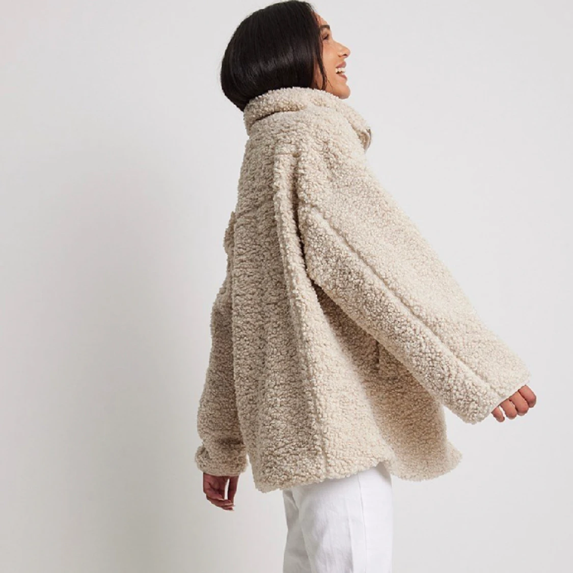 Beige teddyjacka - 91