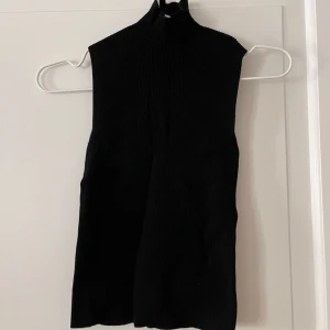 Linne från Zara - Ribbat ”stickat” svart linne med turtleneck krage från Zara i storlek S. Stretchigt material. Använd ett fåtal gånger, i fint skick. Bara att fråga om det är något du undrar! Kan mötas på Järntorget i Göteborg eller skicka, köparen står för frakt.