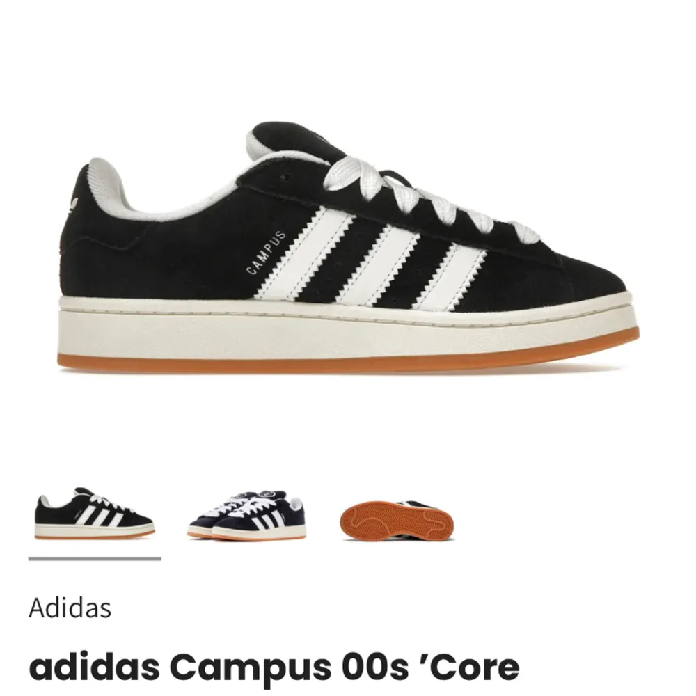 Säljer nu mina Adidas campus i nyskick, använda fåtal gånger och säljer på grund av att jag inte får användning för dom tyvärr . Skor.