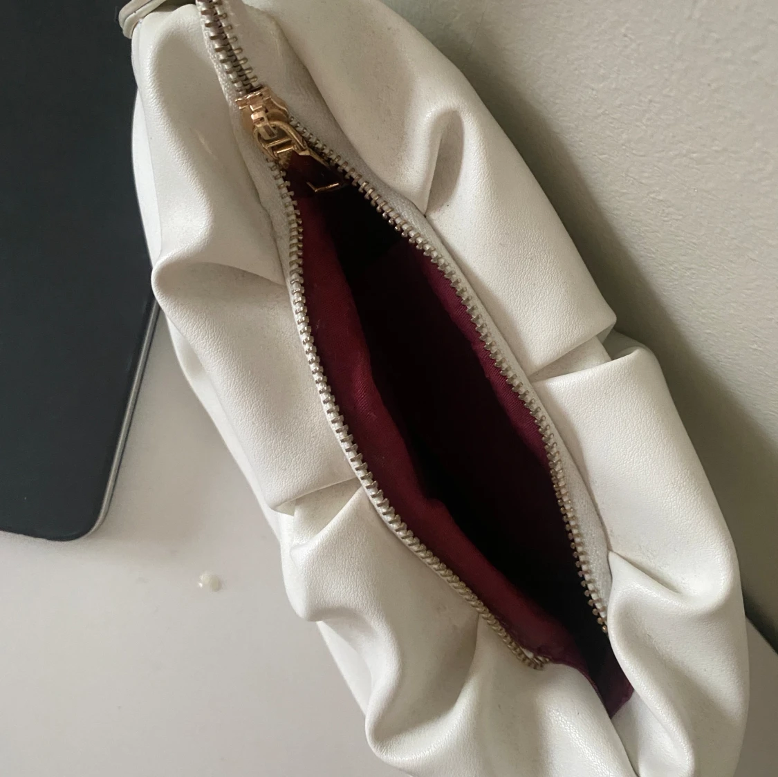 Handväska axelremsväska väska vit  - 91