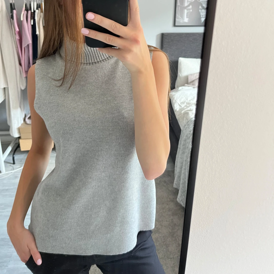 Stickad polo linne - 90