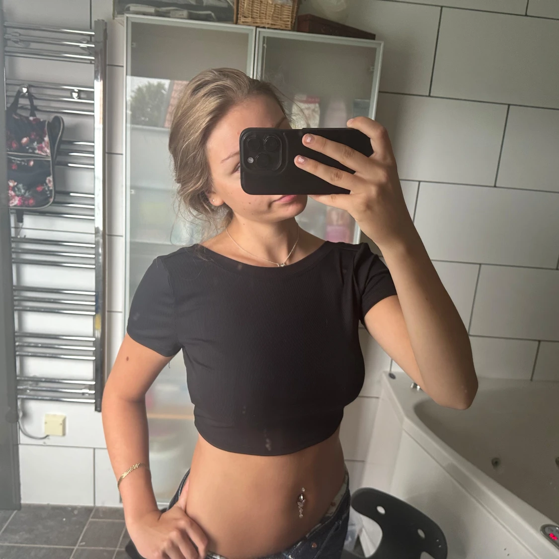 Båtringad magtröja utan rygg - 90