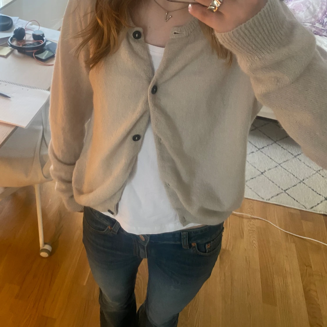 Söt beige kofta - 91