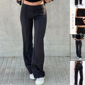 madlady kostymbyxor - lågmidjade kostymbyxor strl 32 short. Sprättade upp vid anklarna så de passar i längd på mig som 165, inga bakfickor. 