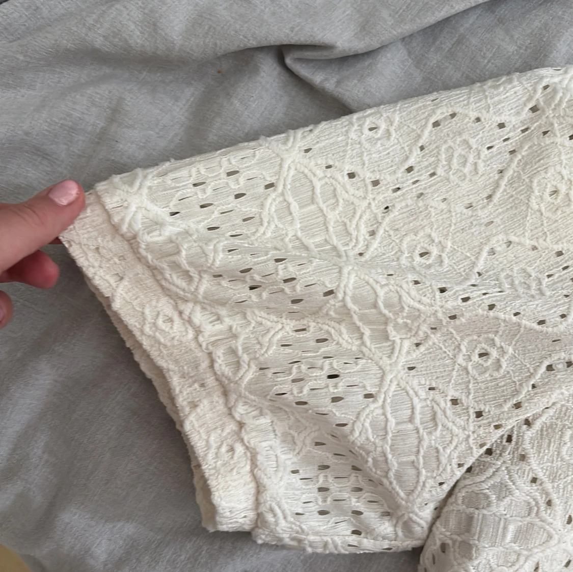 Vit spetsblus från Object, XL - 3