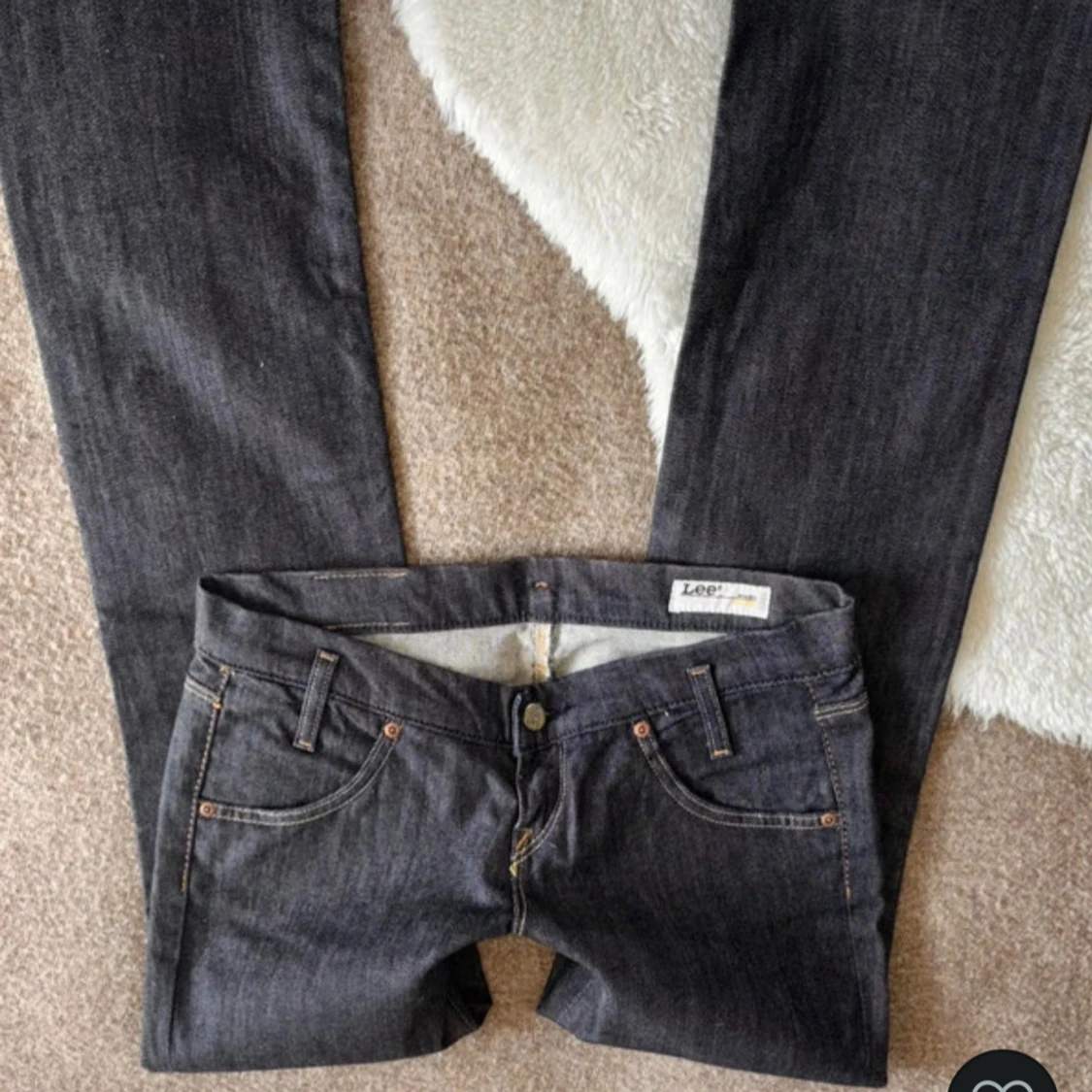 Mörkblå Lee jeans straight fit