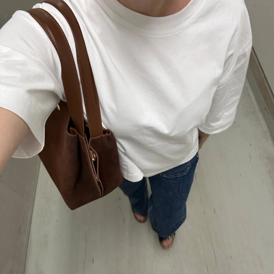 Brun äkta mocka tote bag Ria & Richard  - 1