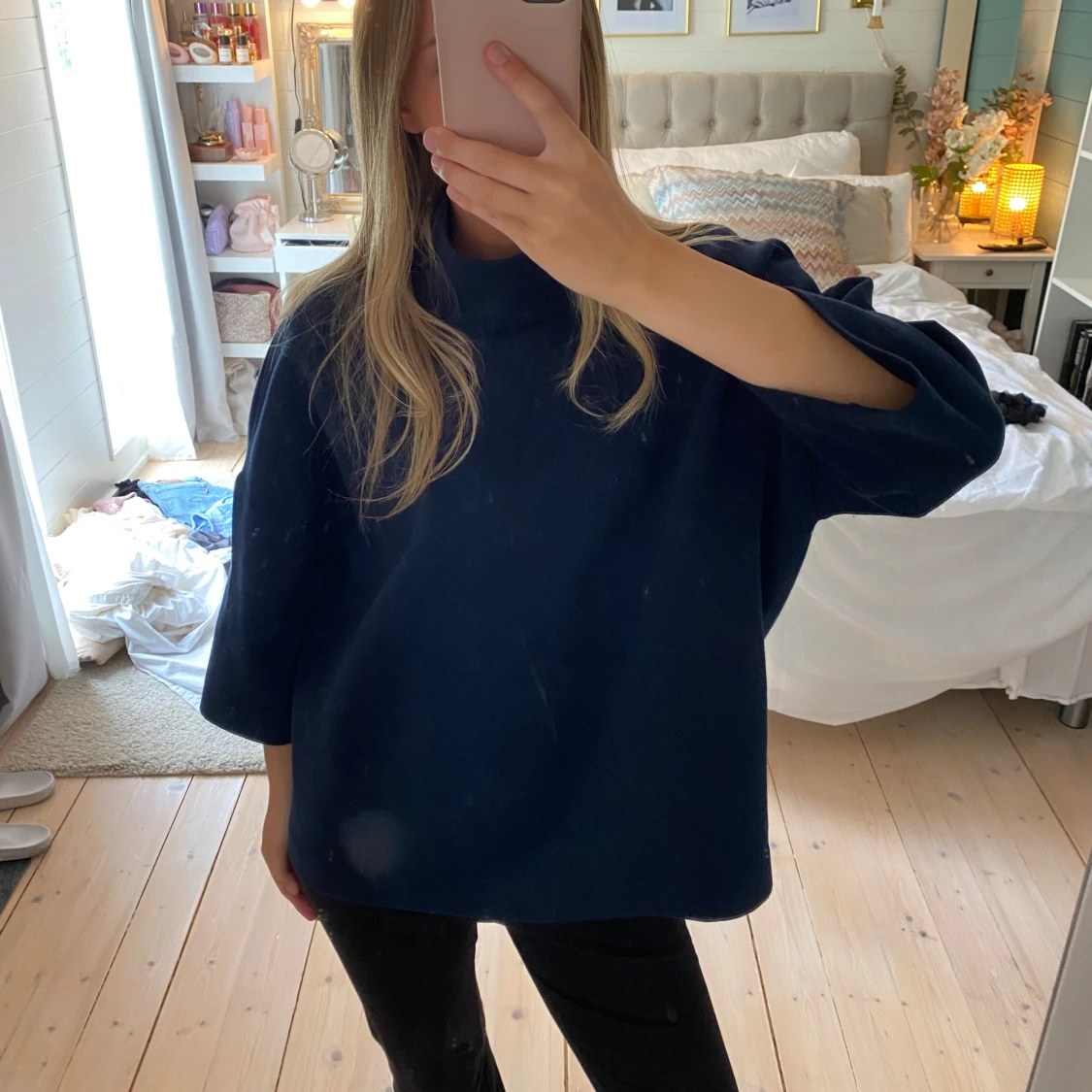 Trekvarts tröja med krage