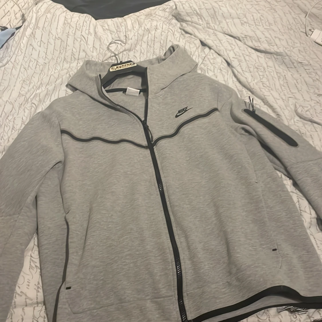 Grå Nike hoodie med dragkedja - 3