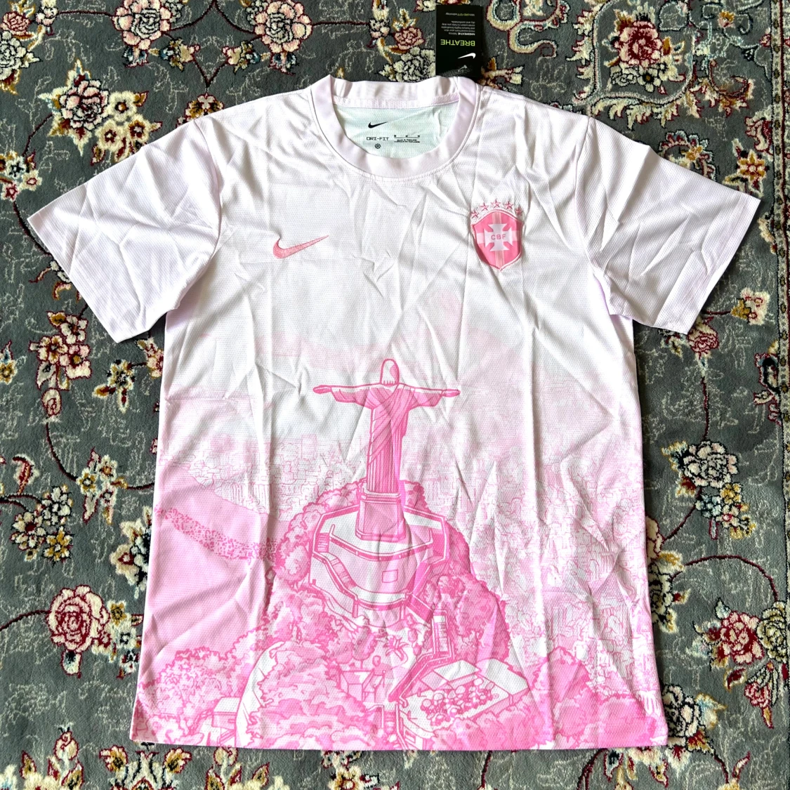 Vit och rosa Brasilien Nike fotbollströja - 1