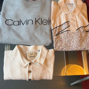 MärkeströjA & Pikeér - Snygg ljusgrå sweatshirt från Calvin Klein storlek S Piké kortärmad från Lacoste storlek S samt en piké kortärmad från jack & Jones S. En för 300, alla för 800, först till kvarn!