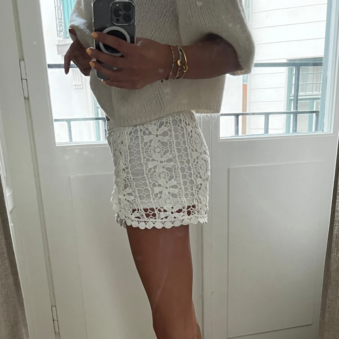 Vita virkade shorts från XLS - 1